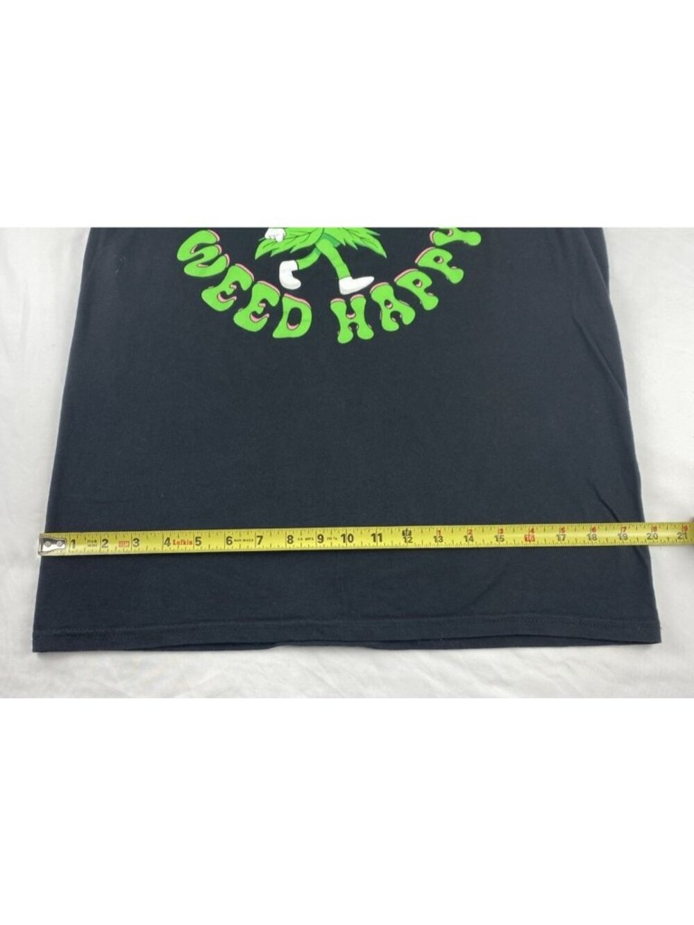 Rebel Society Size M Unisex "Don't Worry ~ Weed Happy" Black T-Shirt 100% Cotton - Picture 8 of 12